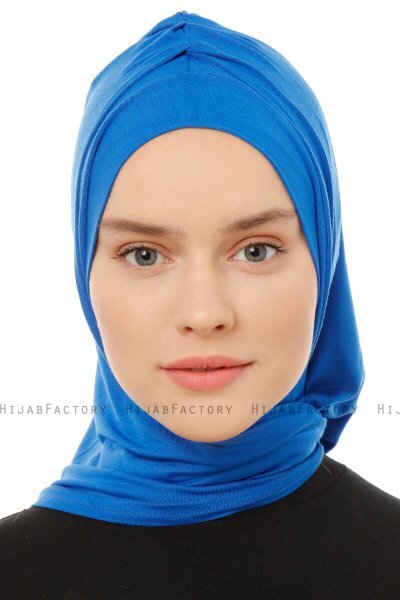 Isra Plain - Blue One-Piece Viskos Hijab