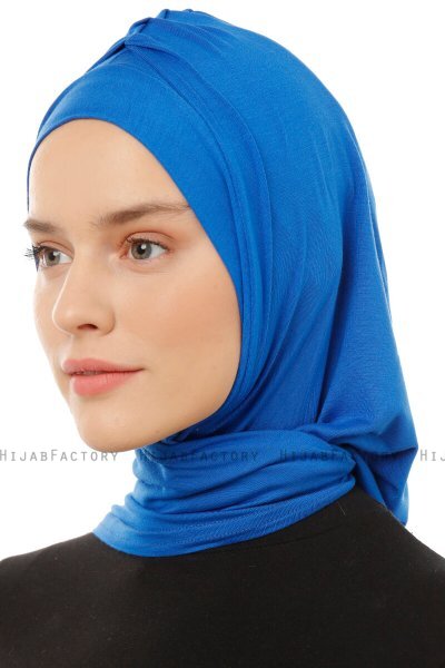 Isra Plain - Blue One-Piece Viskos Hijab