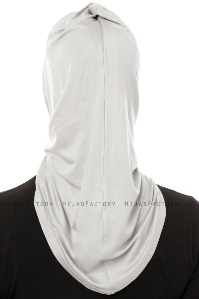 Isra Plain - Light Grey One-Piece Viskos Hijab
