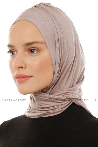 Isra Plain - Stone Grey One-Piece Viskos Hijab