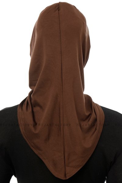Isra Cross - Brown One-Piece Viskos Hijab