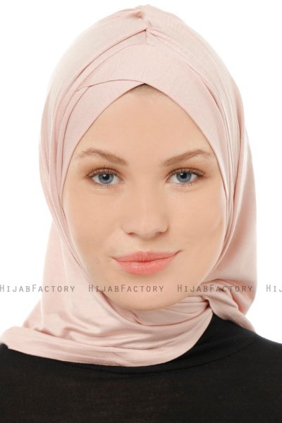 Isra Cross - Dusty Pink One-Piece Viskos Hijab