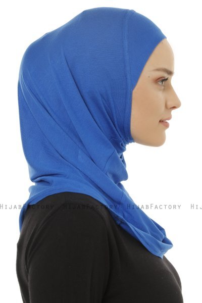 Hanfendy Plain Logo - Blue One-Piece Hijab