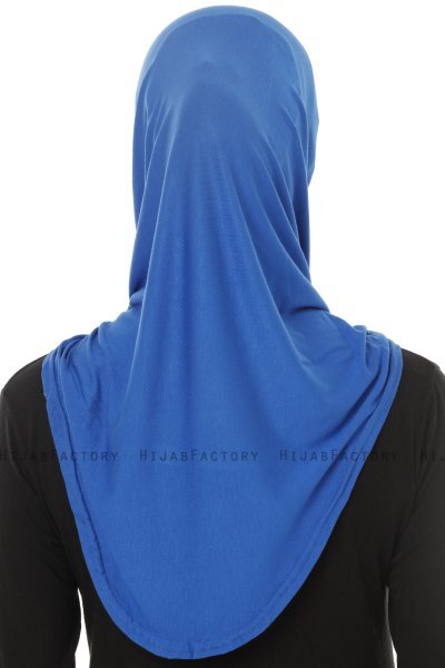 Hanfendy Plain Logo - Blue One-Piece Hijab