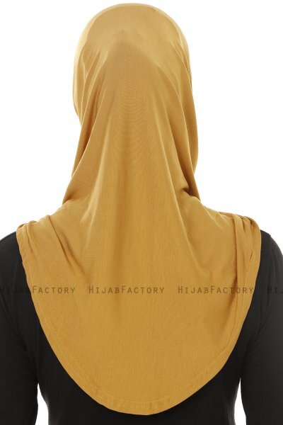 Hanfendy Plain Logo - Mustard One-Piece Hijab