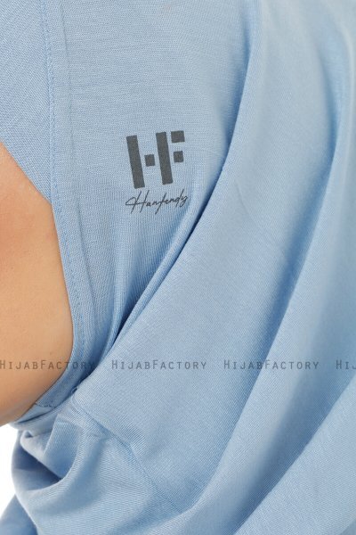 Hanfendy Plain Logo - Light Blue One-Piece Hijab