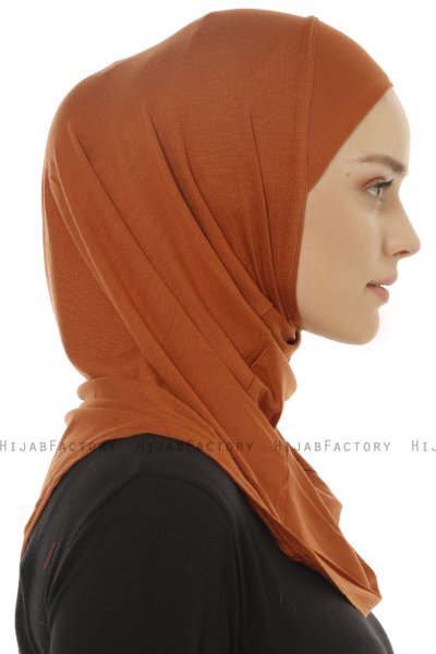 Hanfendy Plain Logo - Brick Red One-Piece Hijab