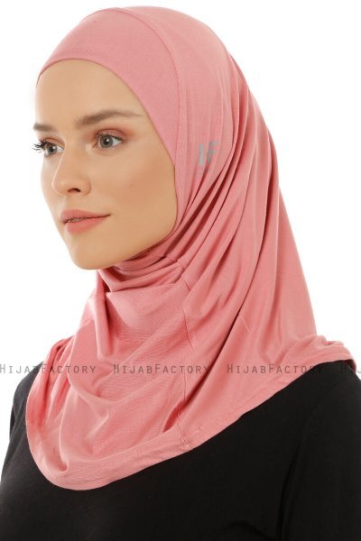 Hanfendy Plain Logo - Dark Pink One-Piece Hijab