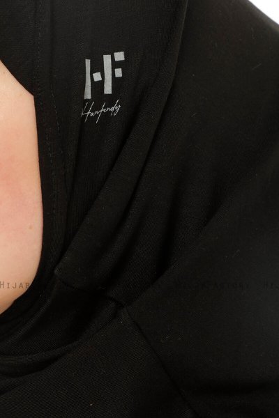 Hanfendy Cross Logo - Black One-Piece Hijab