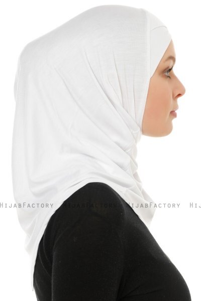 Hanfendy Cross Logo - White One-Piece Hijab
