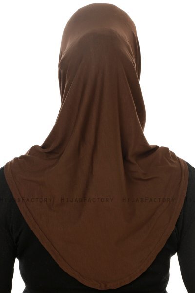 Hanfendy Cross Logo - Brown One-Piece Hijab