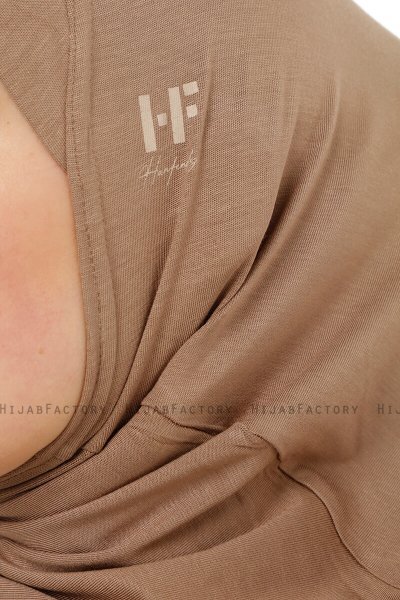 Hanfendy Cross Logo - Dark Taupe One-Piece Hijab