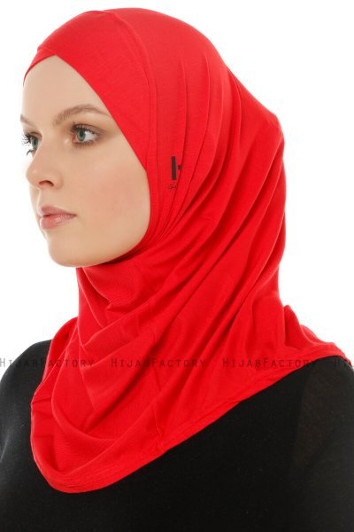 Hanfendy Cross Logo - Red One-Piece Hijab
