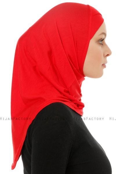 Hanfendy Cross Logo - Red One-Piece Hijab