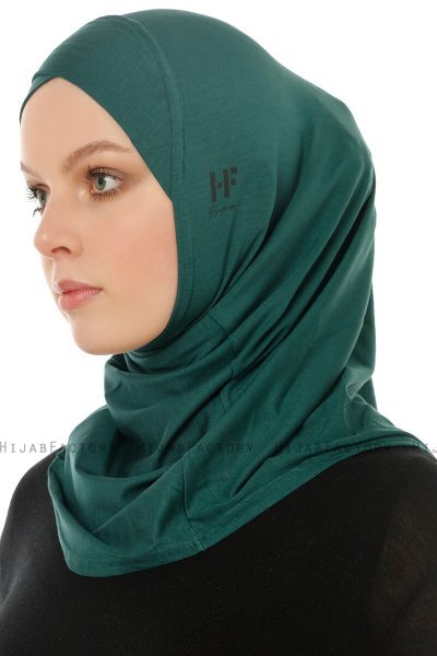 Hanfendy Cross Logo - Dark Green One-Piece Hijab