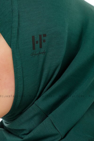 Hanfendy Cross Logo - Dark Green One-Piece Hijab