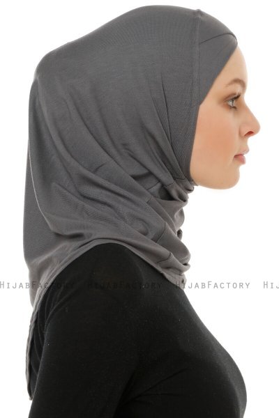 Hanfendy Cross Logo - Dark Grey One-Piece Hijab