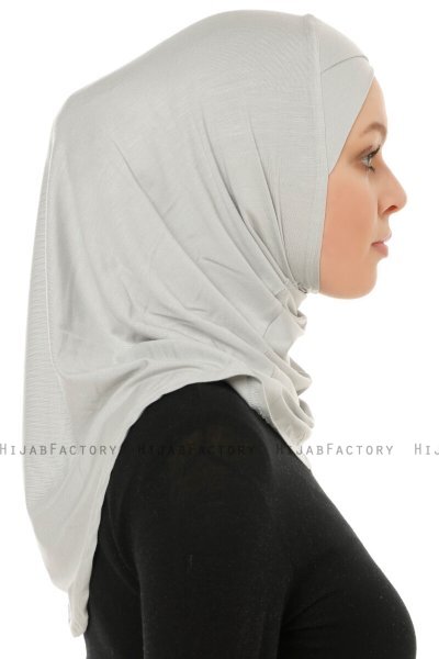 Hanfendy Cross Logo - Light Grey One-Piece Hijab