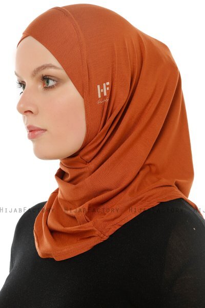 Hanfendy Cross Logo - Brick Red One-Piece Hijab