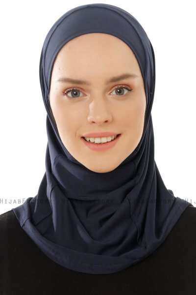 Micro Plain - Navy Blue One-Piece Hijab