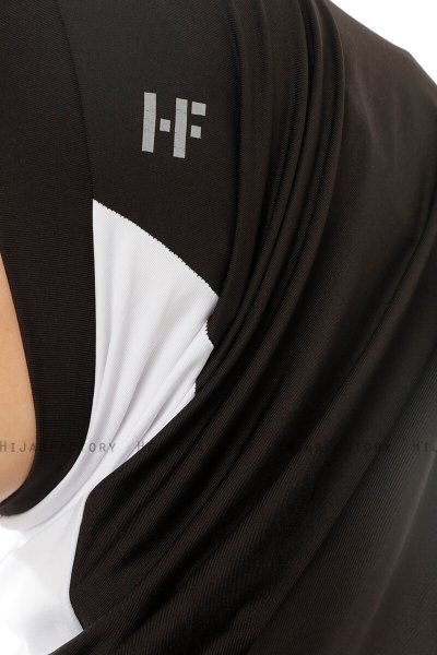 Esin - Black & White & Light Grey One-Piece Hijab