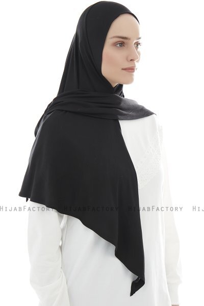 Ajda - Black Zipper Hijab