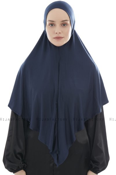 Ajda - Navy Blue Zipper Hijab