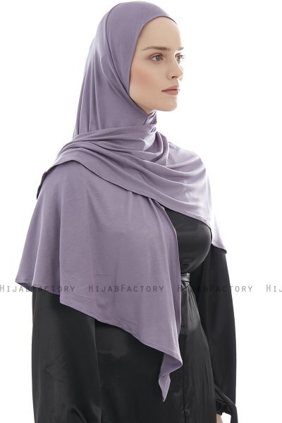 Ajda - Dark Purple Zipper Hijab