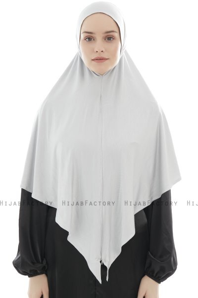 Ajda - Light Grey Zipper Hijab