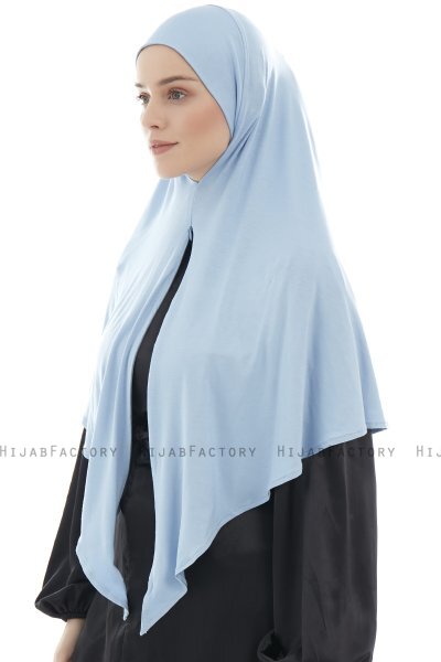 Ajda - Light Blue Zipper Hijab