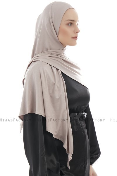 Ajda - Stone Grey Zipper Hijab
