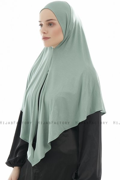 Ajda - Green Zipper Hijab