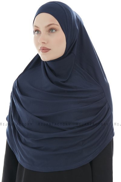 Roxelana - Navy Blue Long Al Amira Hijab