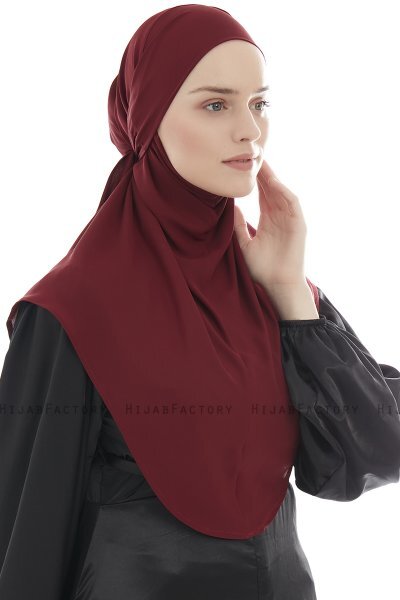 Ebrar - Bordeaux Crepe Chiffon Al Amira Hijab