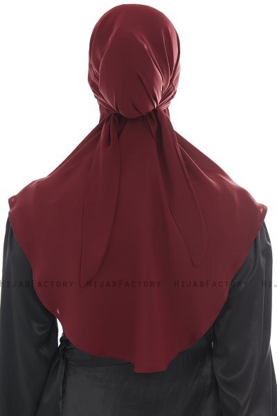 Ebrar - Bordeaux Crepe Chiffon Al Amira Hijab