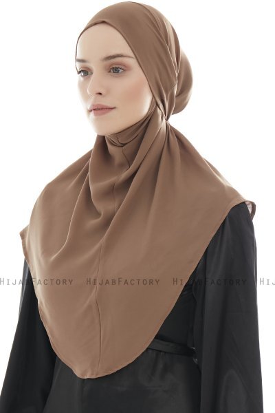 Ebrar - Brown Crepe Chiffon Al Amira Hijab