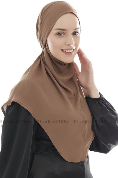 Ebrar - Brown Crepe Chiffon Al Amira Hijab