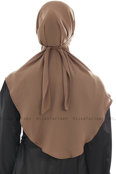 Ebrar - Brown Crepe Chiffon Al Amira Hijab