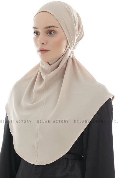 Ebrar - Light Taupe Crepe Chiffon Al Amira Hijab