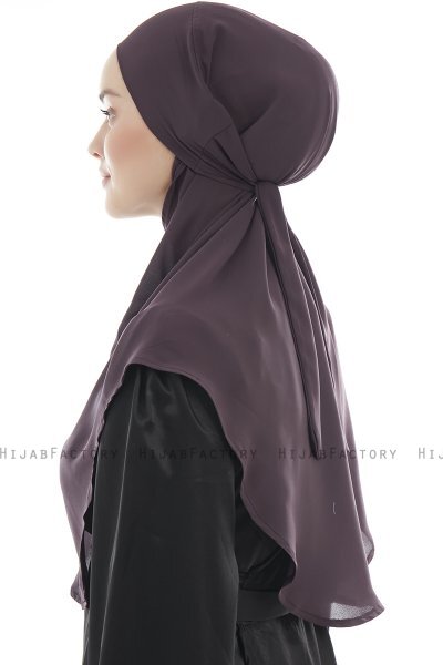 Ebrar - Purple Crepe Chiffon Al Amira Hijab