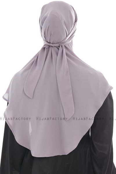 Ebrar - Stone Grey Crepe Chiffon Al Amira Hijab