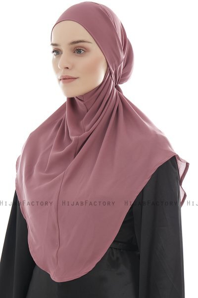 Ebrar - Rose Pink Crepe Chiffon Al Amira Hijab