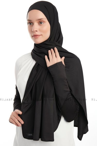 Azize - Black Pro Scarf Sport Hijab Set