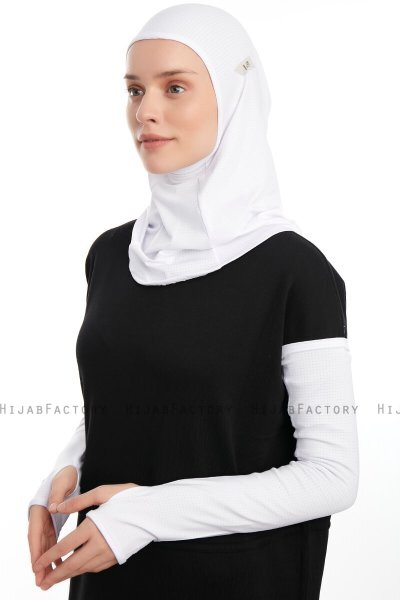 Bayda - White Pro Sport Hijab Set