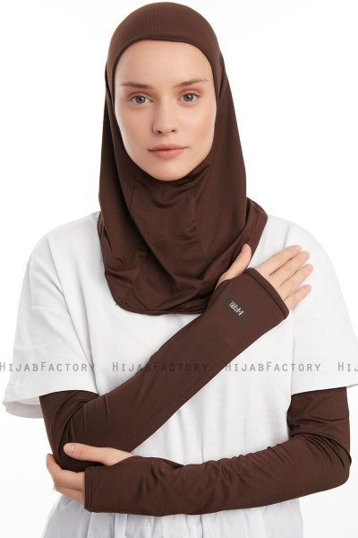 Bayda - Brown Pro Sport Hijab Set