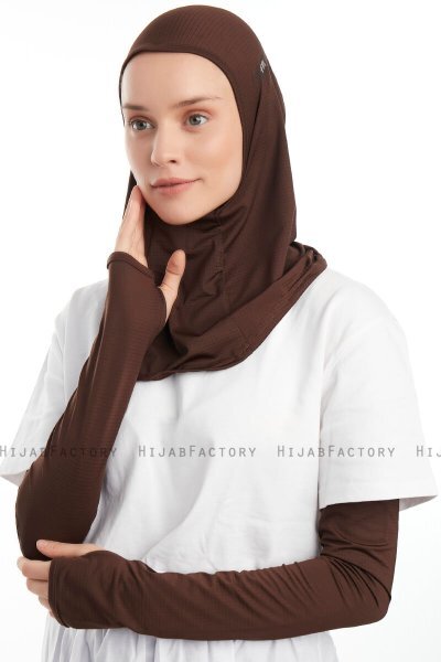 Bayda - Brown Pro Sport Hijab Set