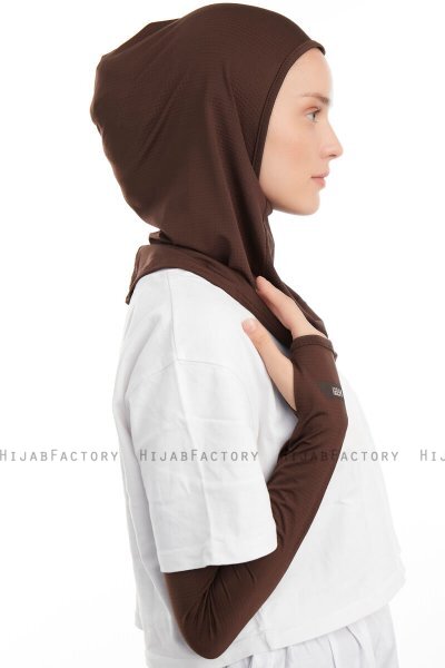 Bayda - Brown Pro Sport Hijab Set