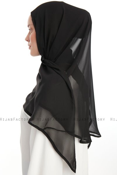 Eylem - Black One Piece Chiffon Hijab
