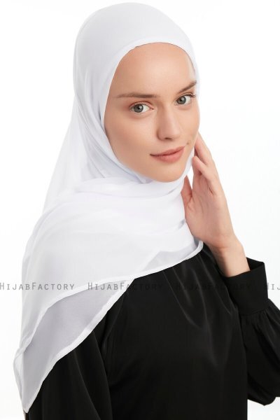 Eylem - White One Piece Chiffon Hijab
