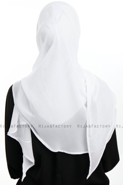 Eylem - White One Piece Chiffon Hijab